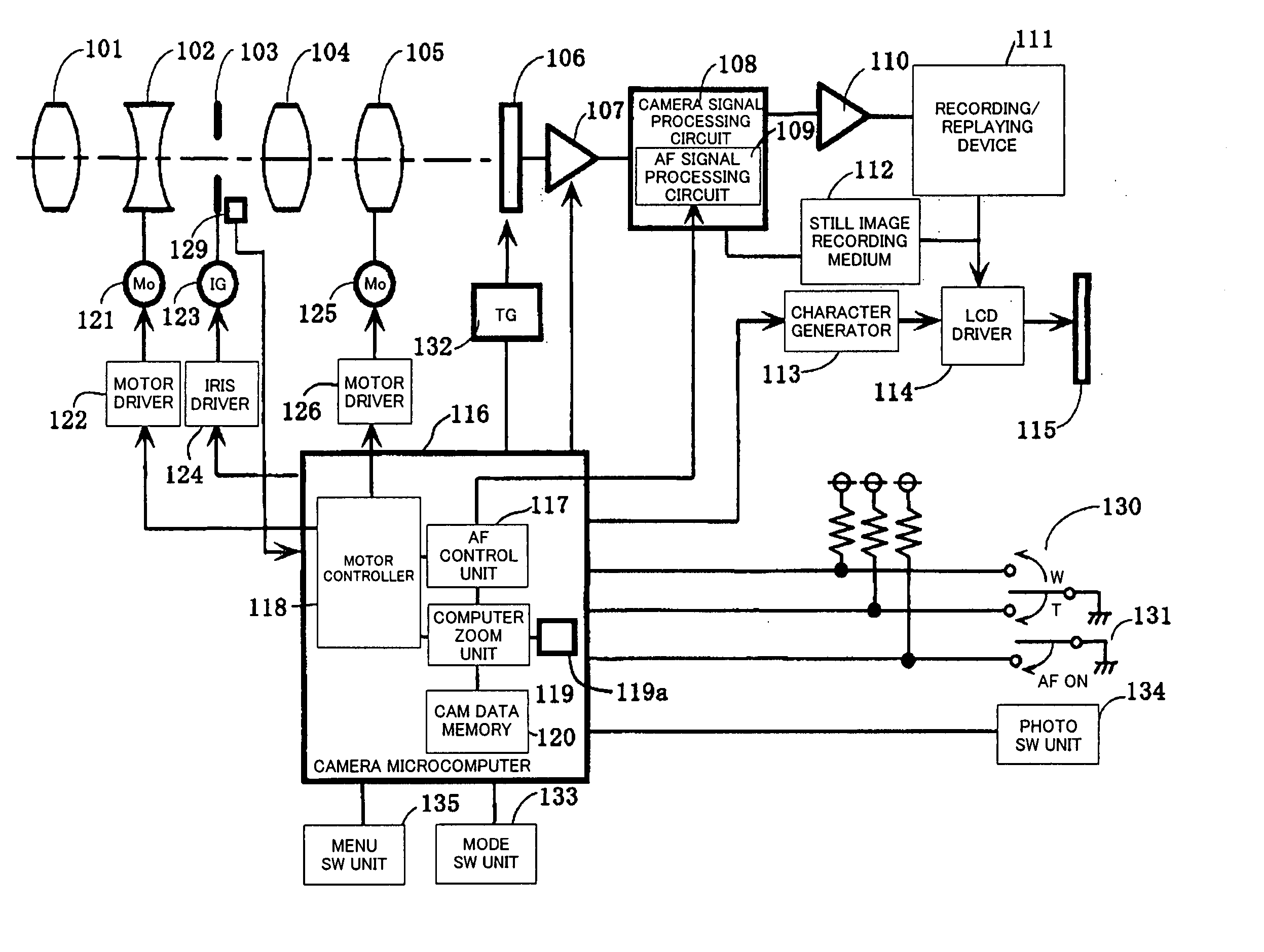 Optical apparatus and lens control method