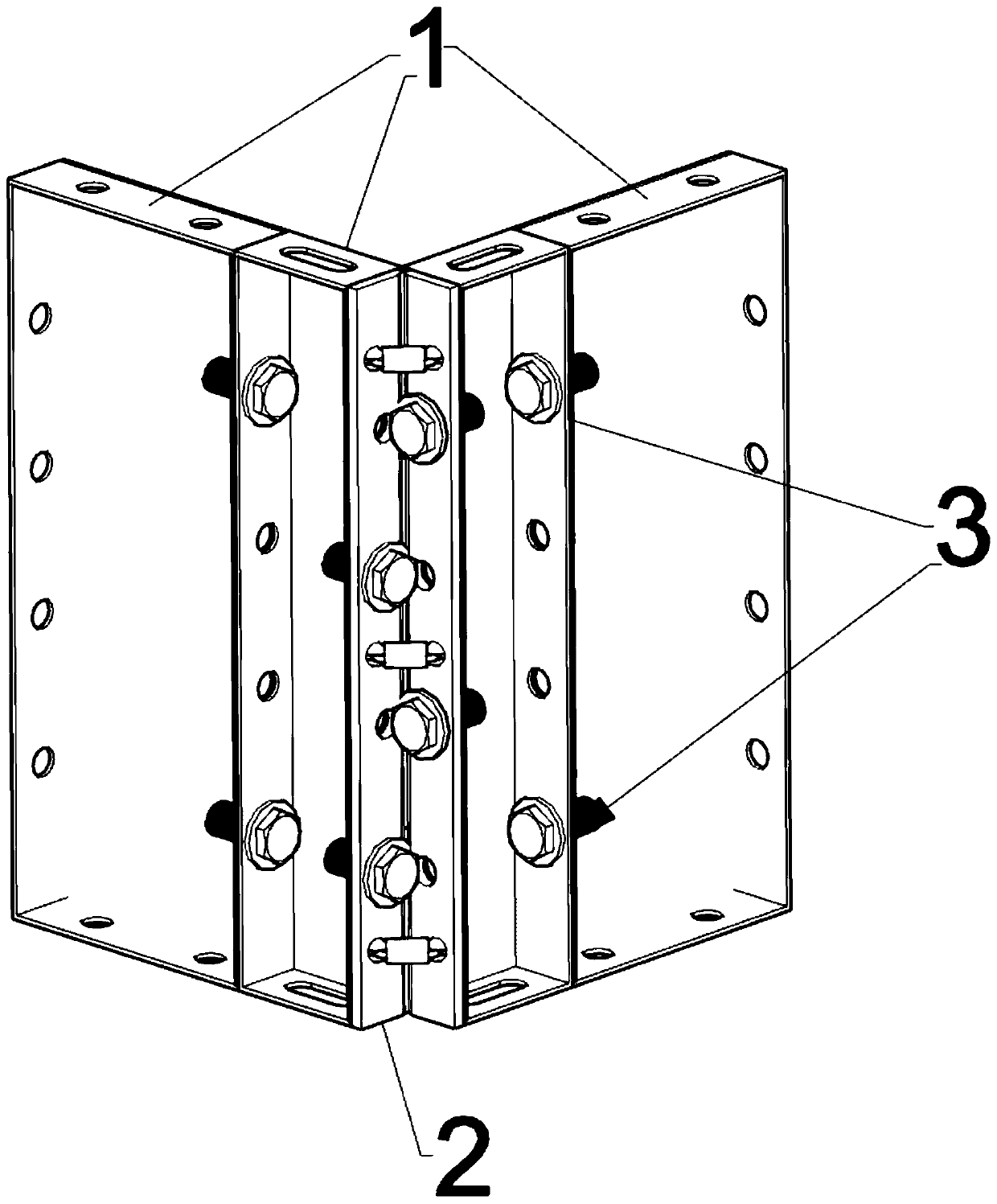 Colum angle formwork suitable for fabricated building and construction method of column angle formwork