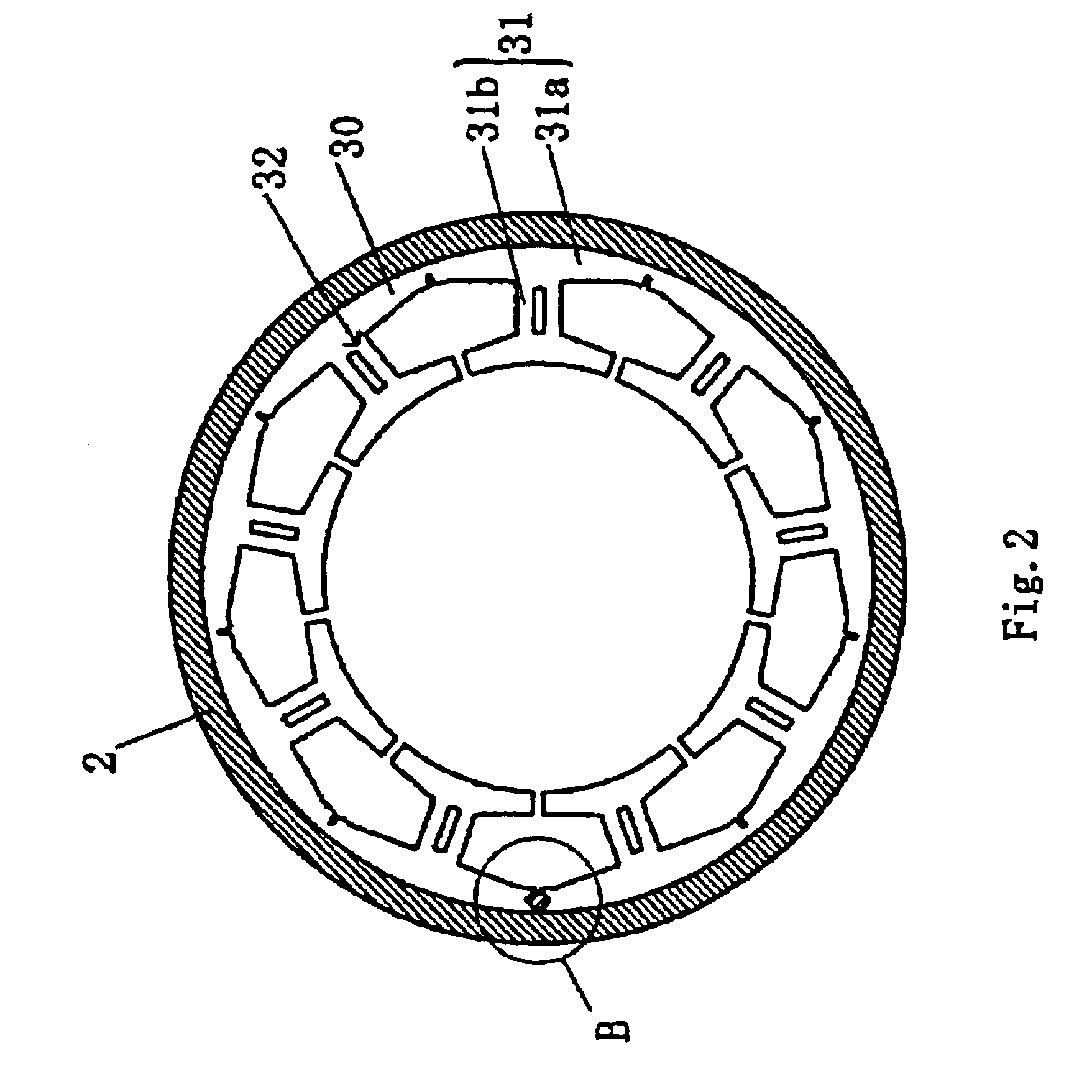 Method of installation of a laminated stator core stack in the motor casing