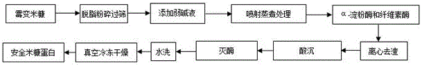 Preparation method of high-solubility aflatoxins-removed rice bran protein