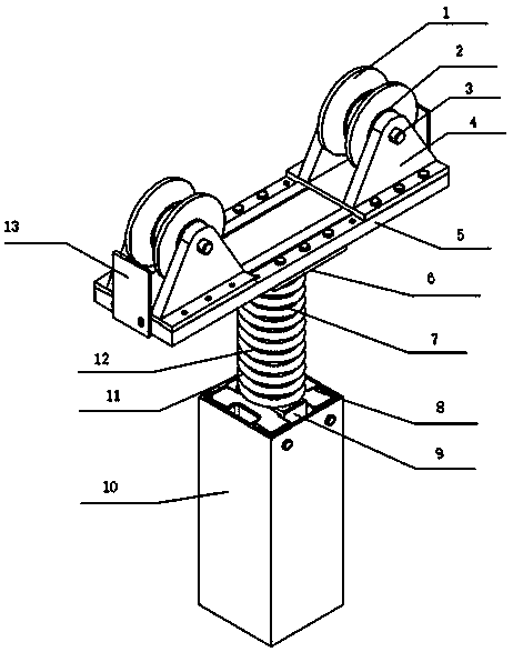 Pressing wheel device of a high-voltage transmission line inspection robot