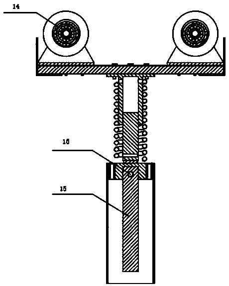 Pressing wheel device of a high-voltage transmission line inspection robot