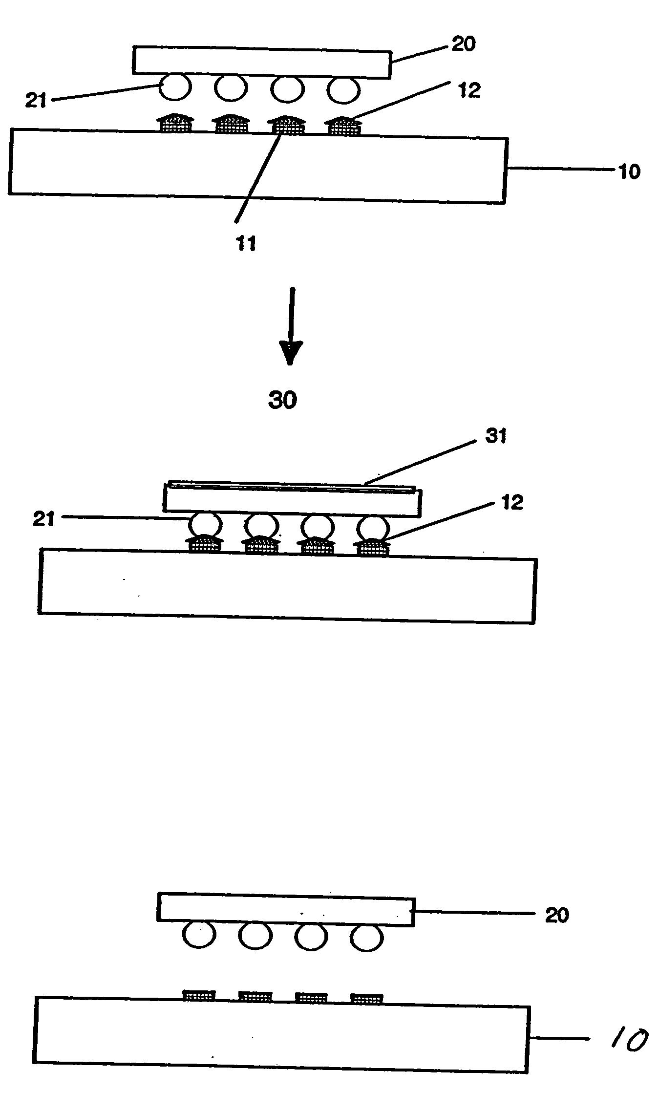 Temporary chip attach method using reworkable conductive adhesive interconnections