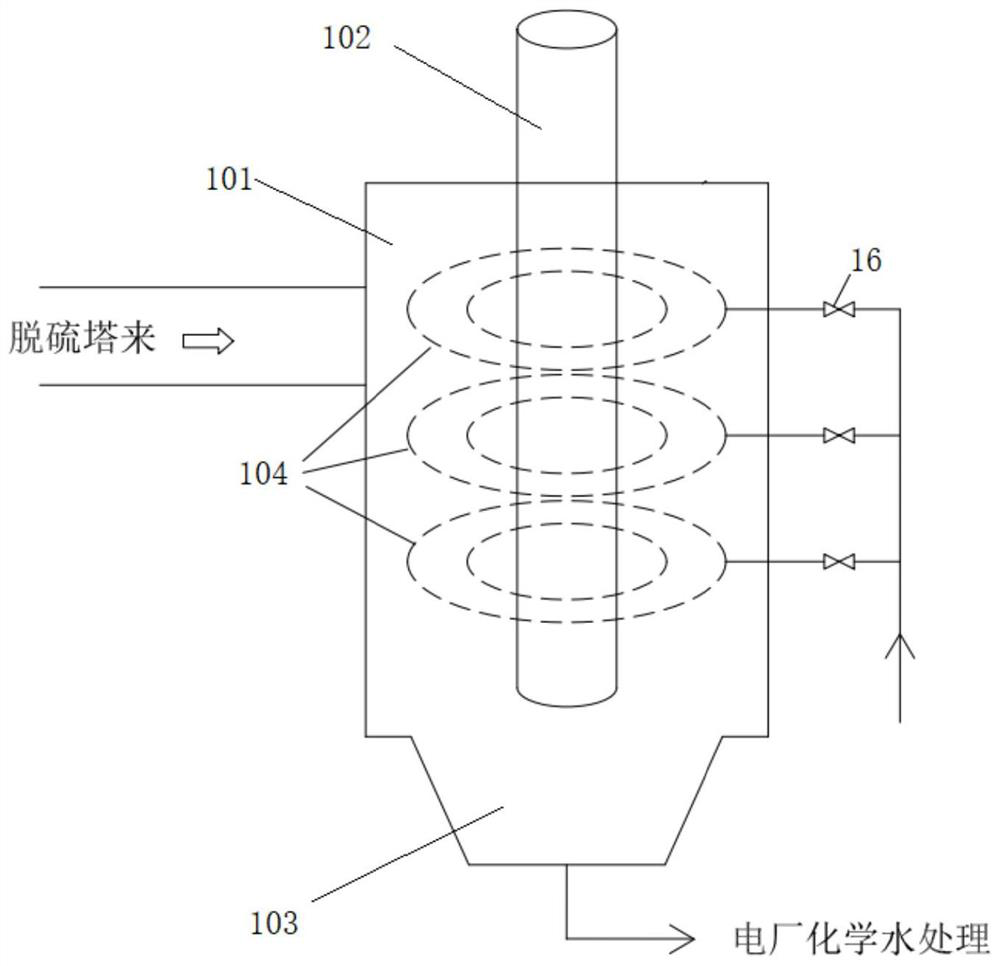 Spraying type system and method for extracting moisture of clean flue gas after wet desulphurization