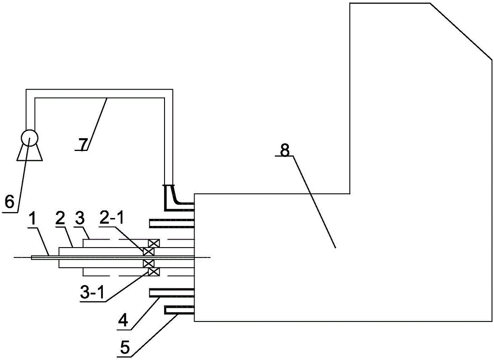 Center powder feeding swirling pulverized coal combustion device preventing slag forming of water cooling wall