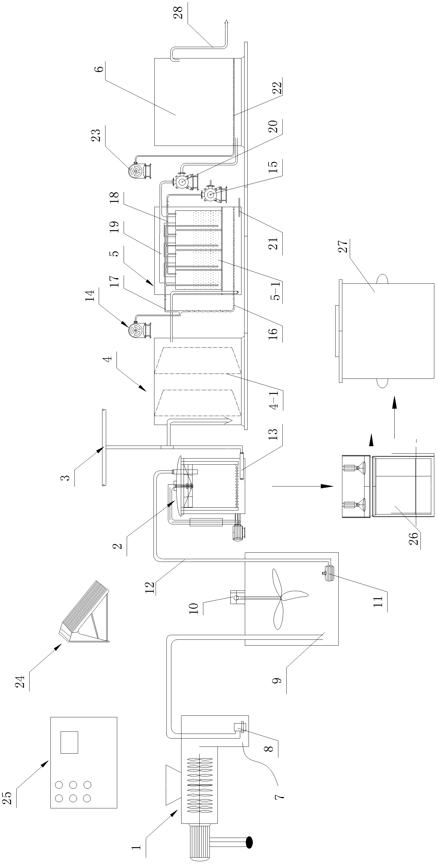 Modular source processing device for domestic garbage and sewage and processing method thereof