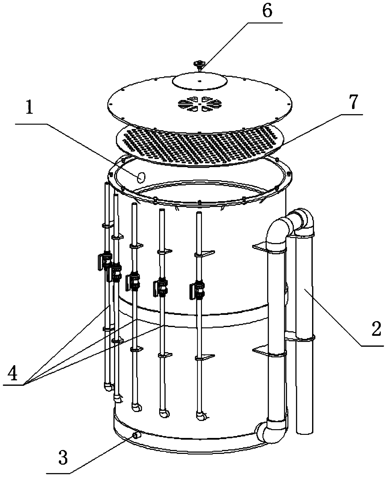 Intermittent siphon type biological filter for aquaculture