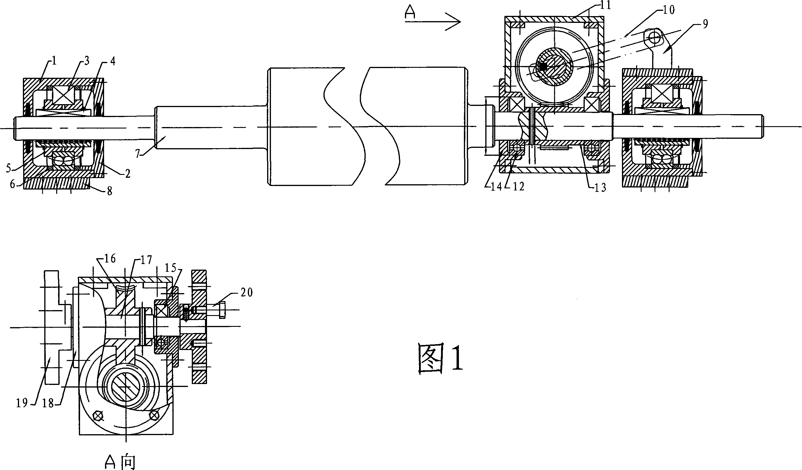 Weaving topical finishing big-package non-powered automatic shifting device