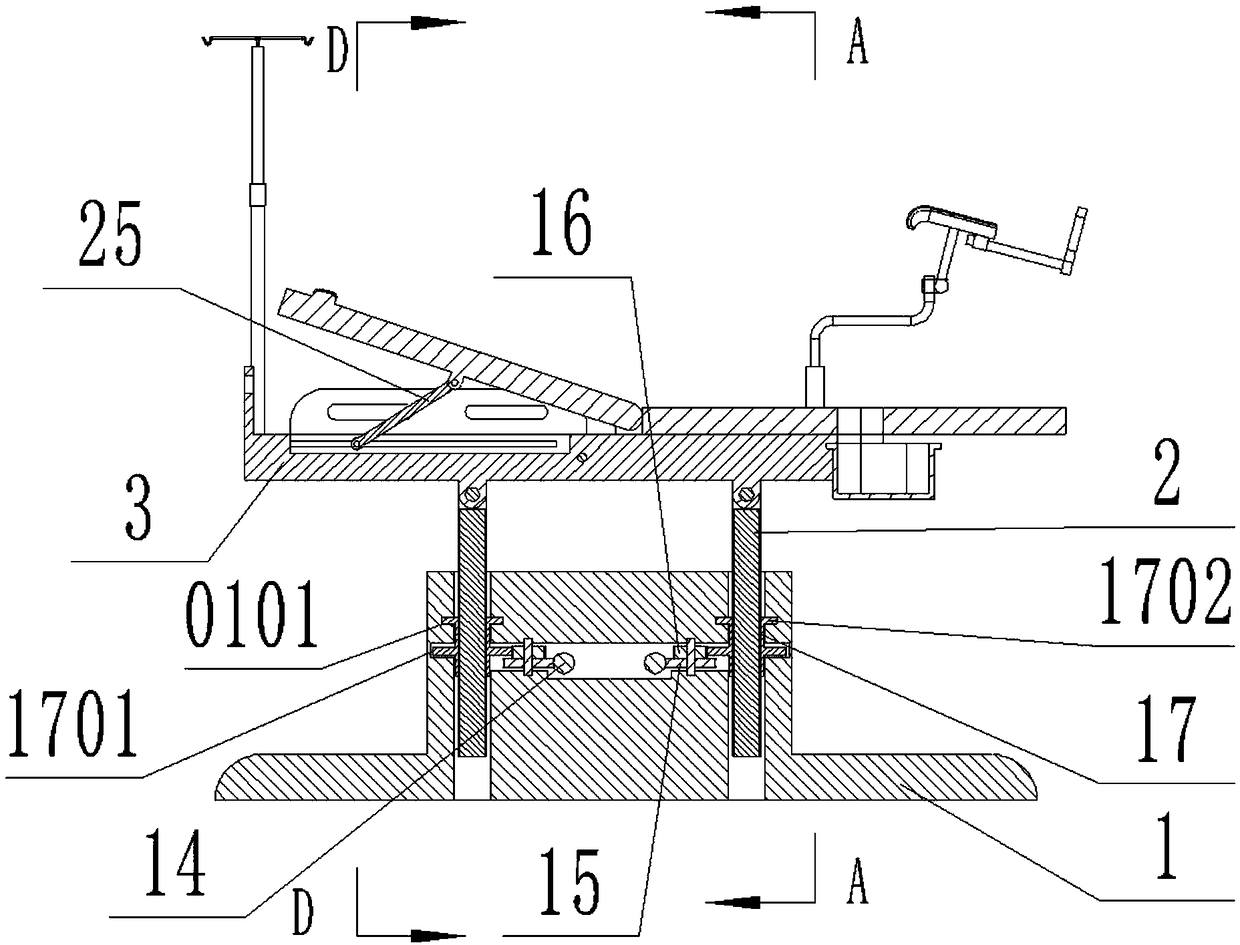 Convenient-to-adjust special bed for department of gynaecology and obstetrics