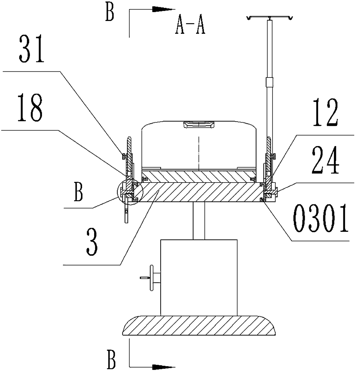 Convenient-to-adjust special bed for department of gynaecology and obstetrics