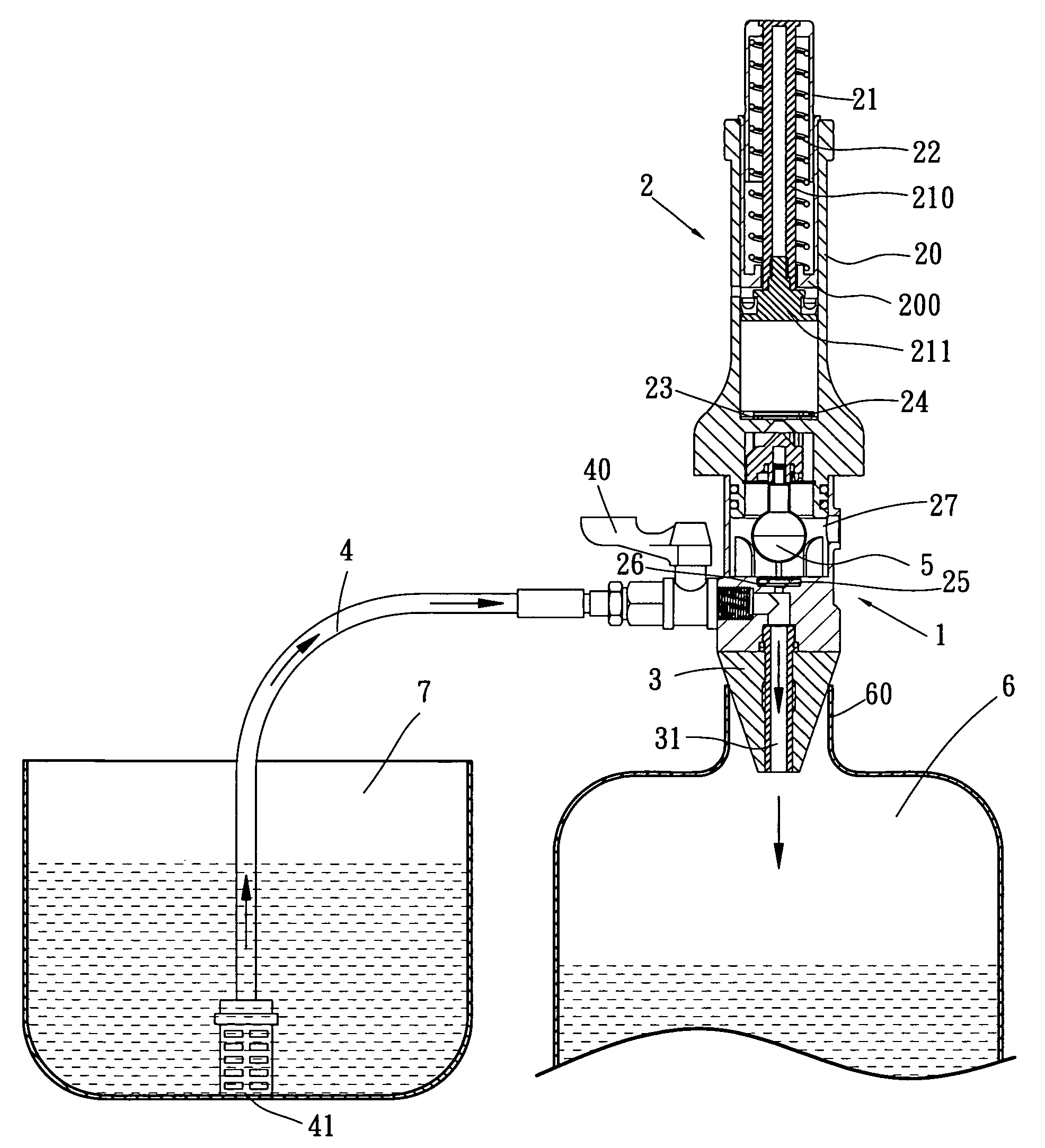 Manually operated vacuum pump and refill device