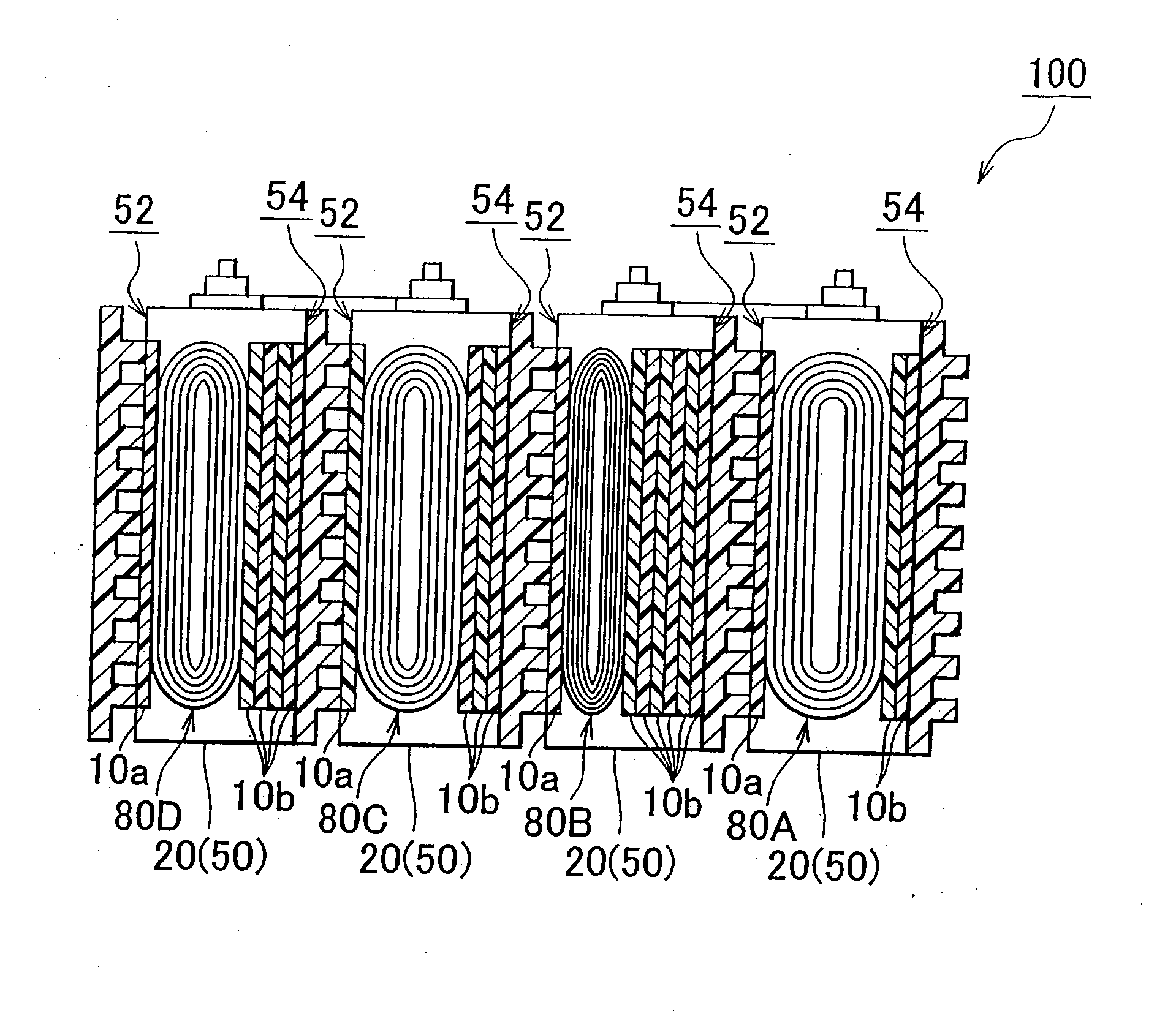 Assembled battery, and vehicle equipped with the assembled battery