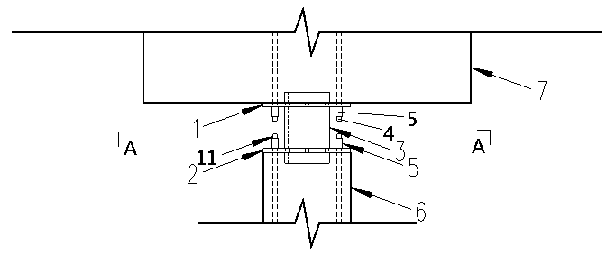 Precast pile and bearing platform fabricated type foundation tenon type flange connecting structure and construction method