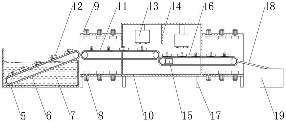 A spraying device for fan processing