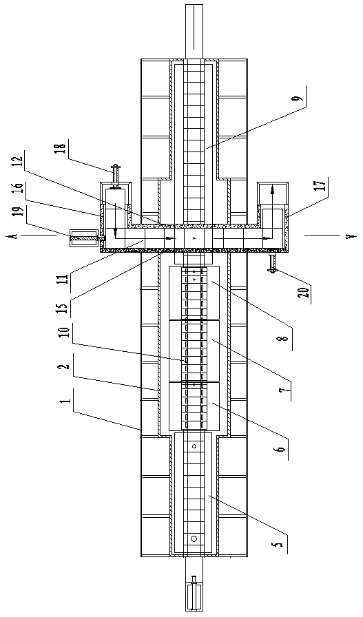 Single-hole single-pushing glost firing kiln utilizing residual heat of cooling area of high-temperature electrical kiln