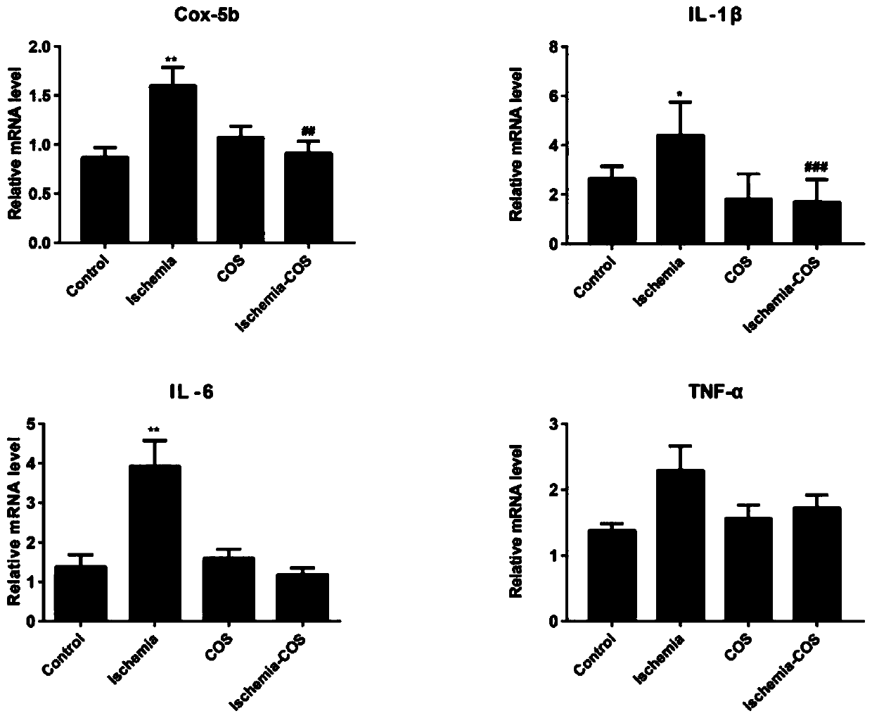 Application of chitosan oligosaccharide in improving lower limb ischemia caused by various diseases