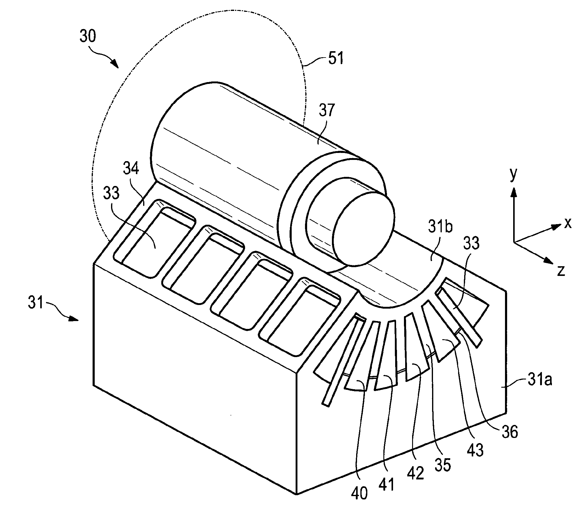 Lithography device with eddy-current brake