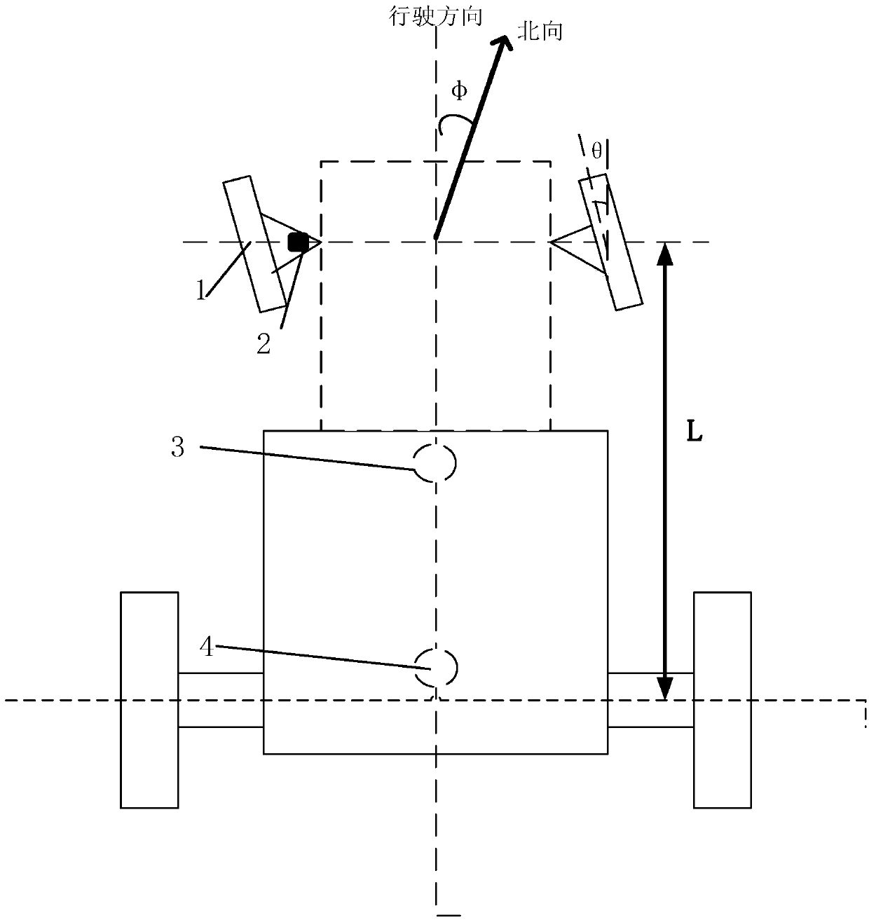 Vehicle steering angle measuring system and method