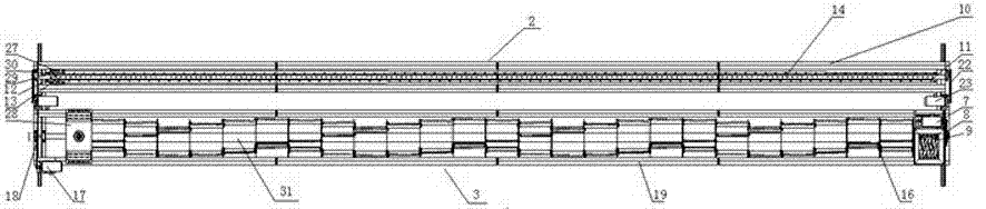 Integral sludge distribution, cutting, throwing and receiving integrated machine