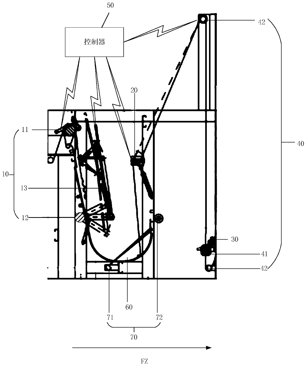 System, method and device for automatic fabric stacking control of fabric discharge deviation