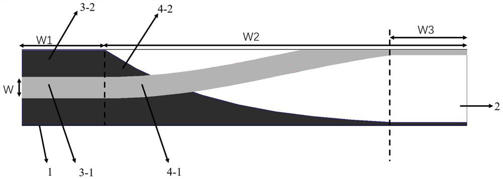 Transition structure from microstrip line to non-radiation dielectric waveguide