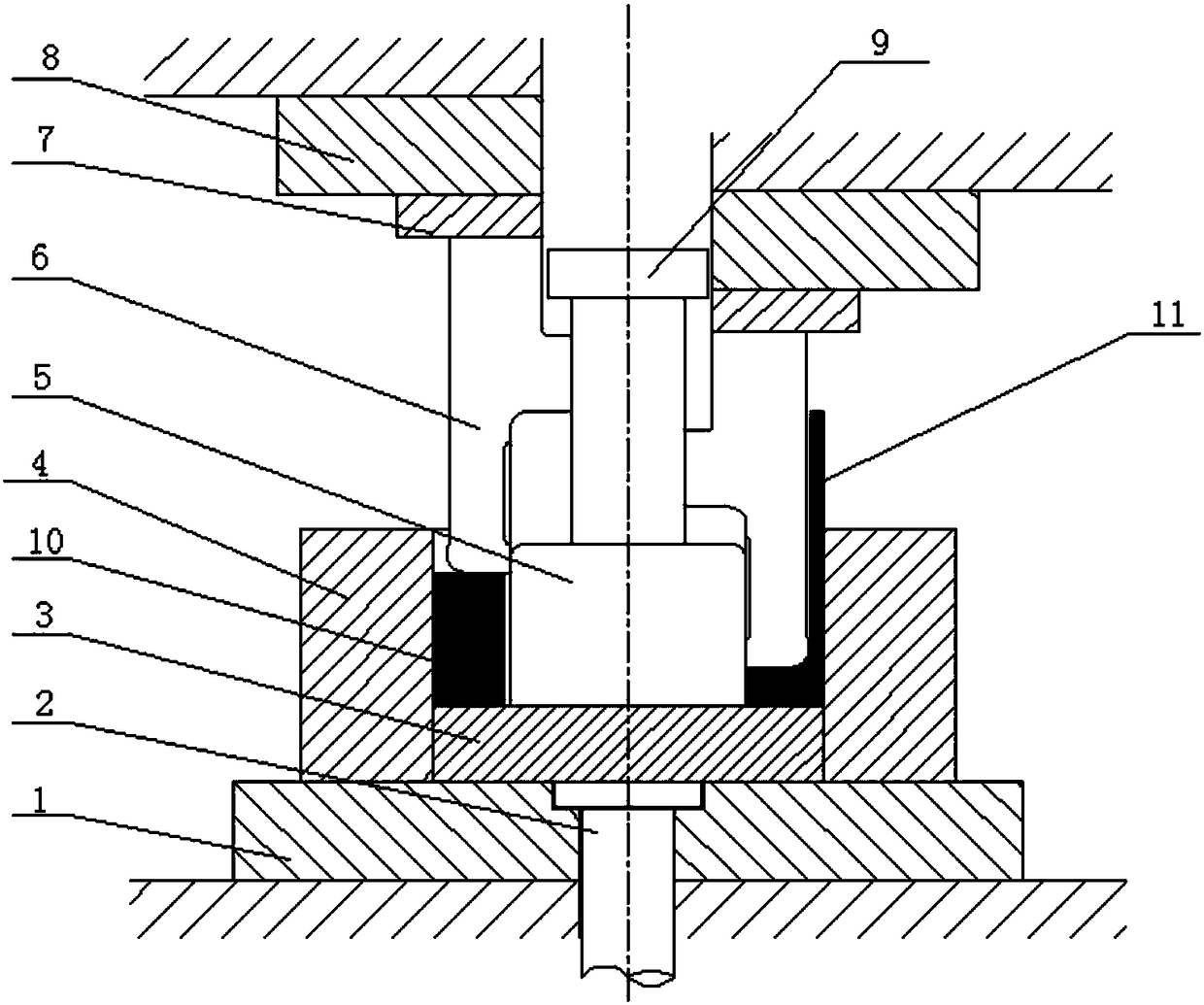 A mold for back extrusion of hollow billet to form hollow parts