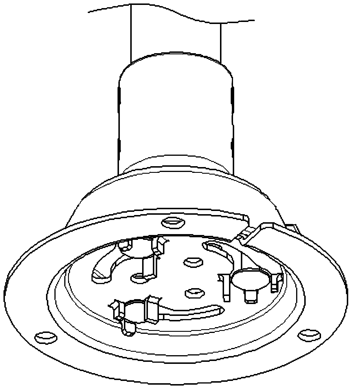 Fence vertical column base with locking function