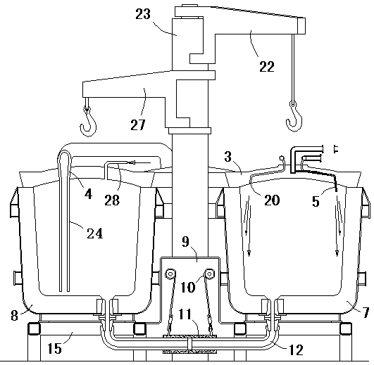 A ladle baking table