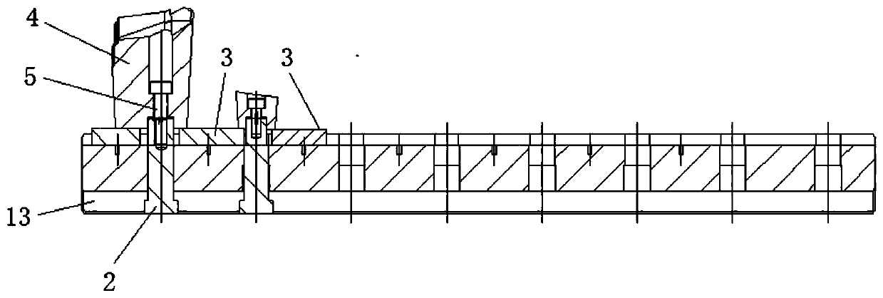 Special tooling for jack block processing and assembly structure for jack block processing