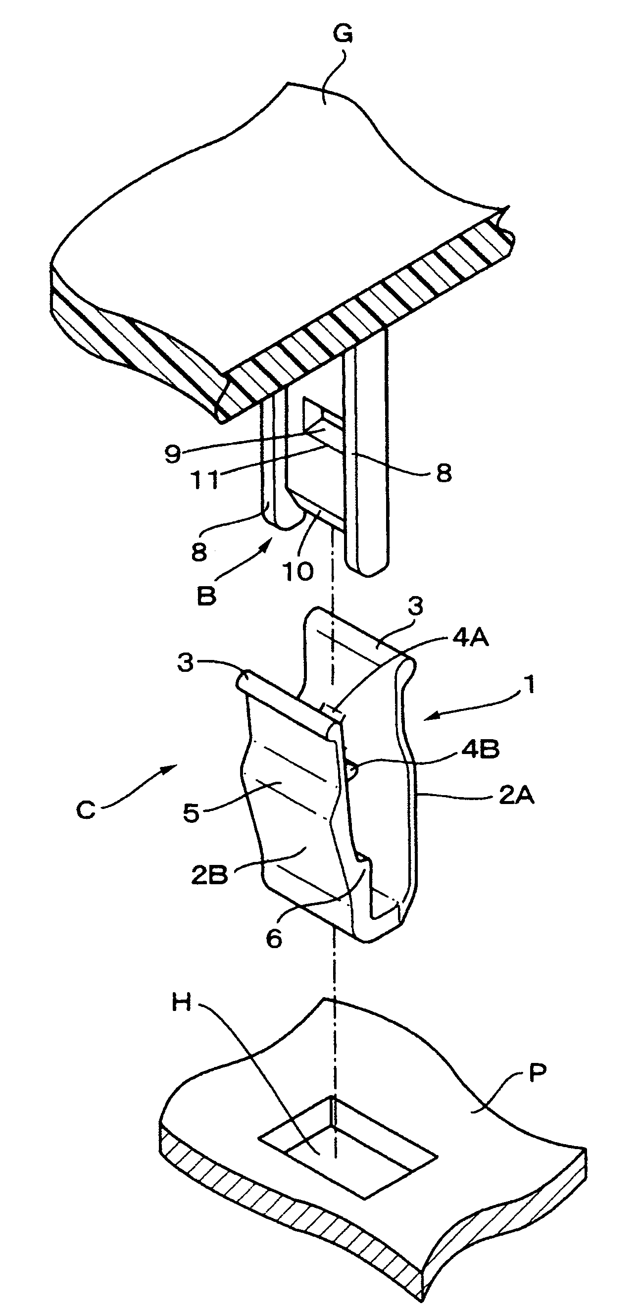 Mounting structure of vehicle interior material