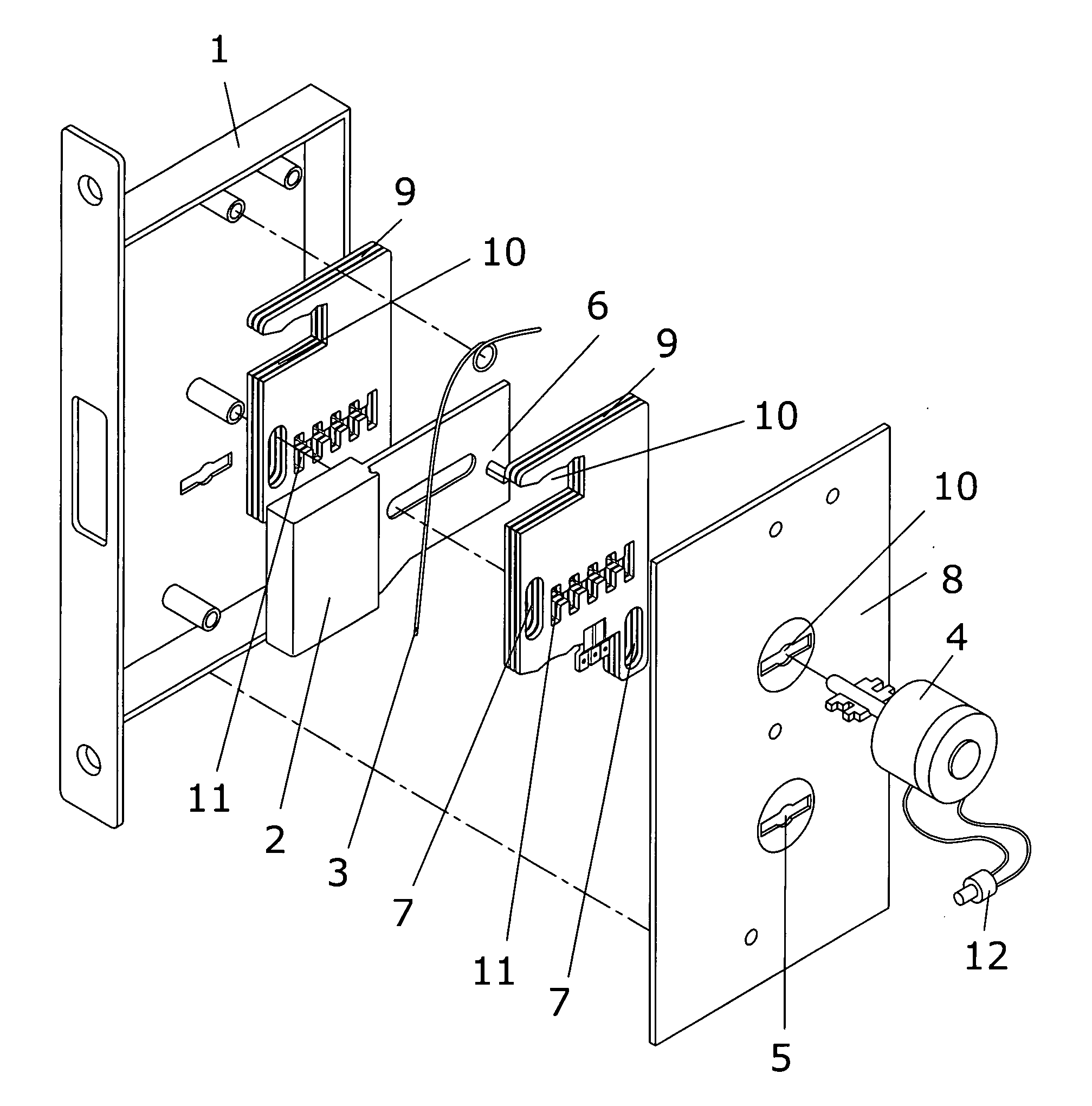 Multi-point-door-lock electric locking device