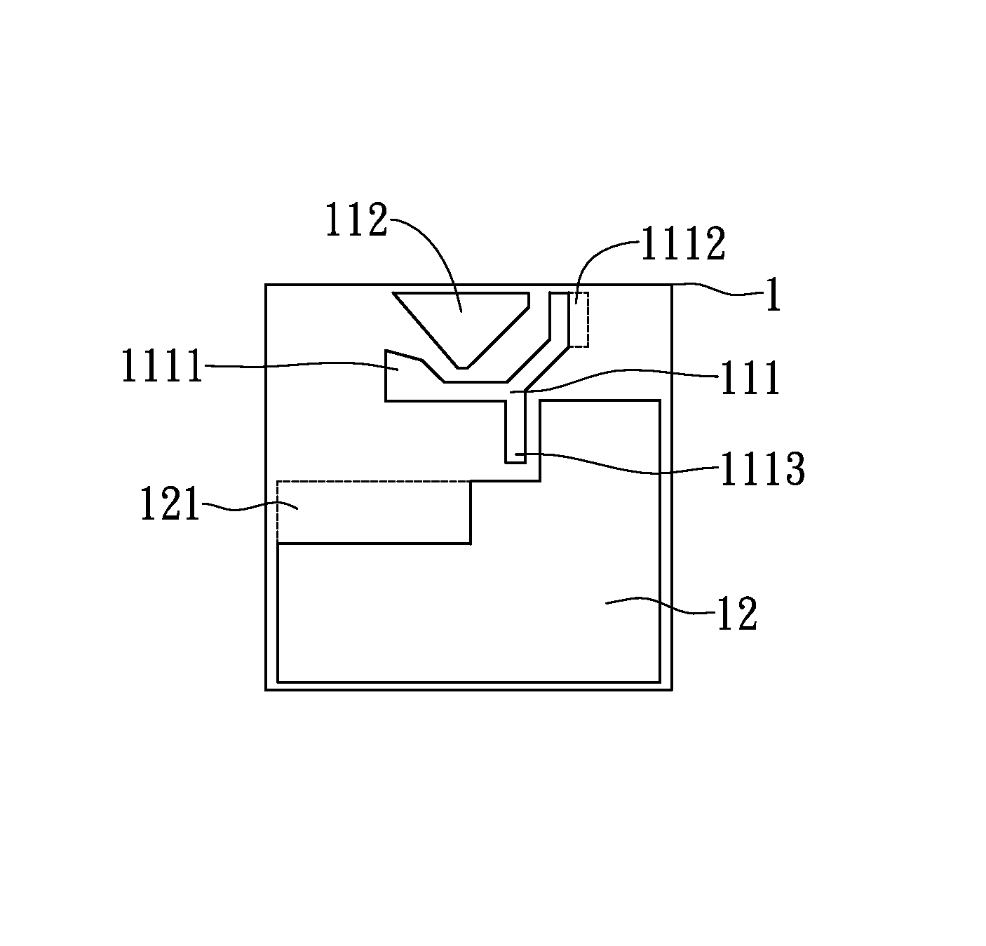 Hanging type monopole wideband antenna