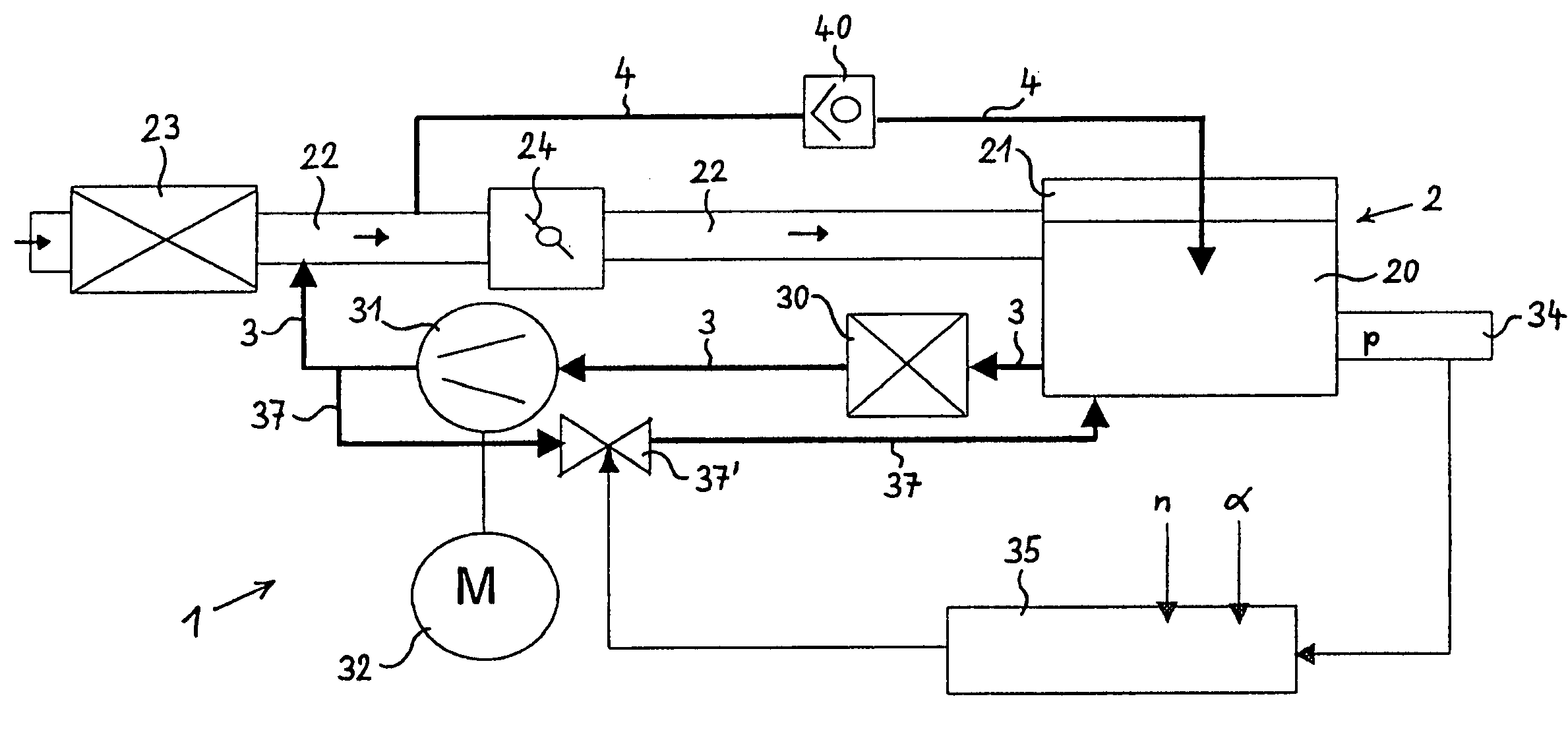 Device for the ventilation of the crankcase of an internal combustion engine