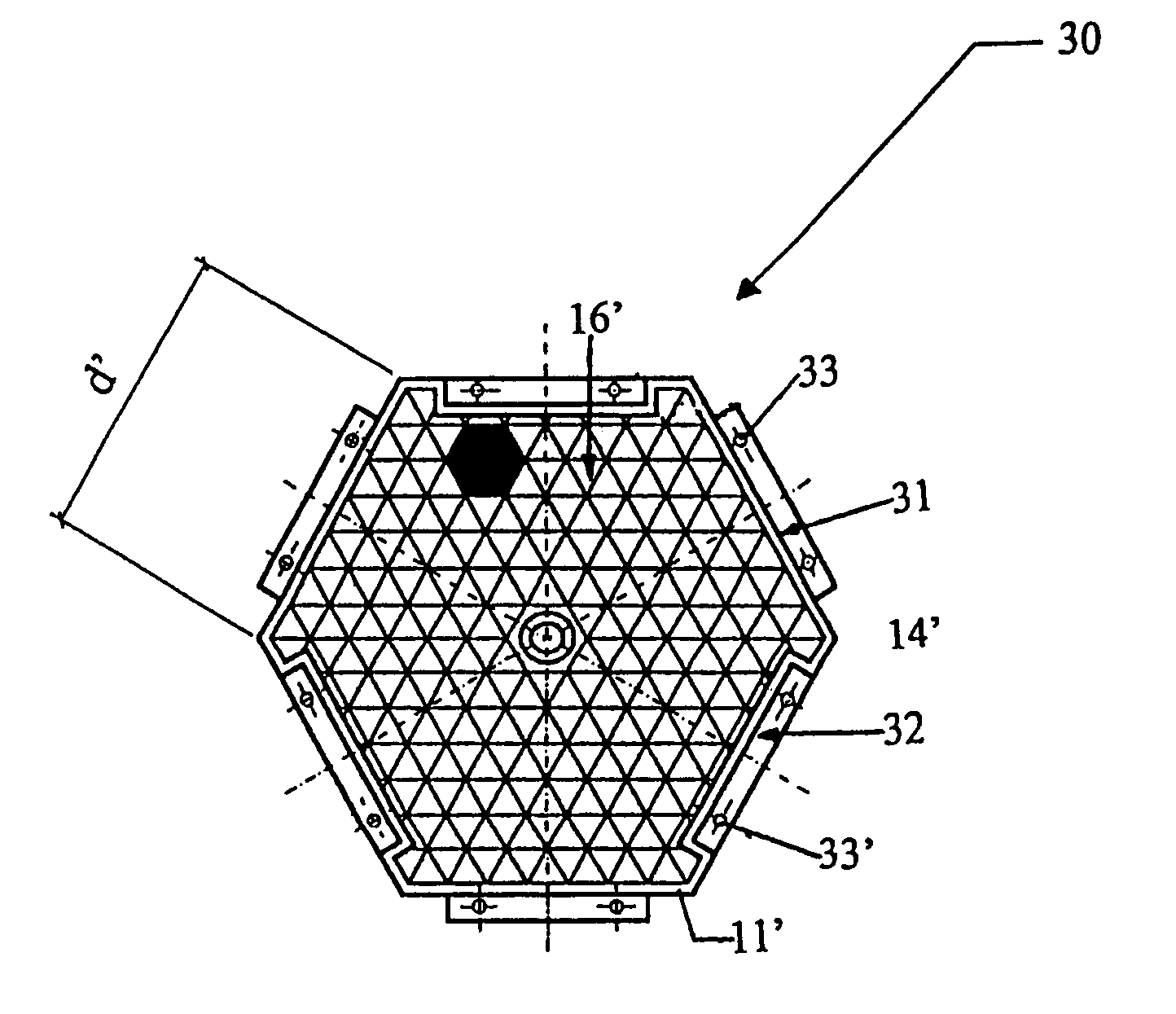 Hexagonal paving panel