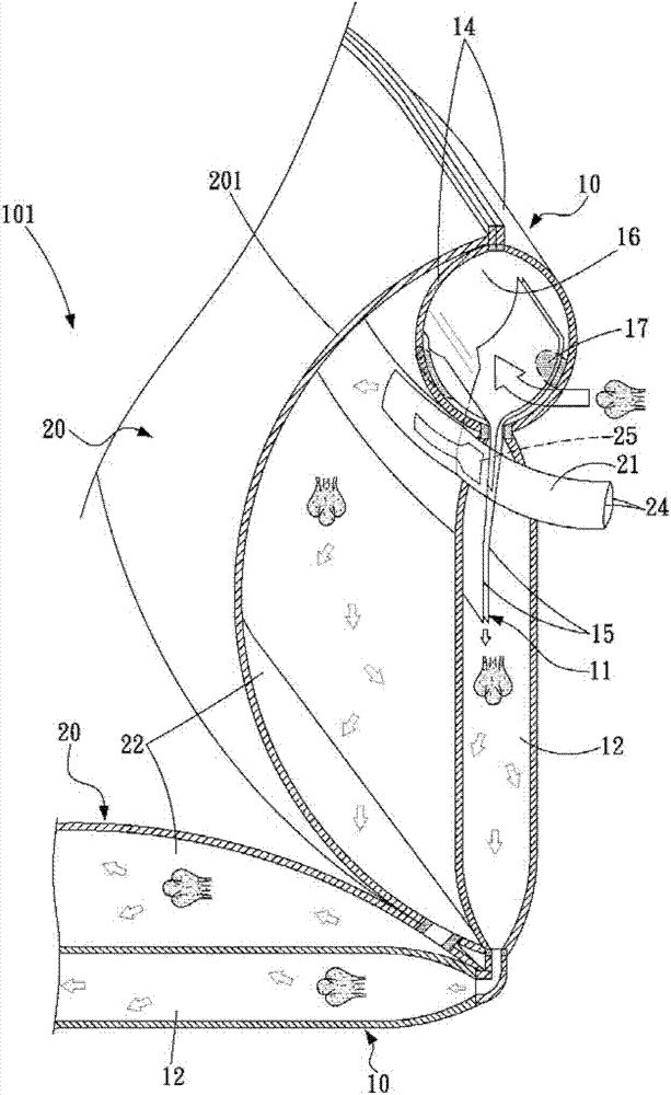 Buffer air bag with automatic clamping pressure adjusting function