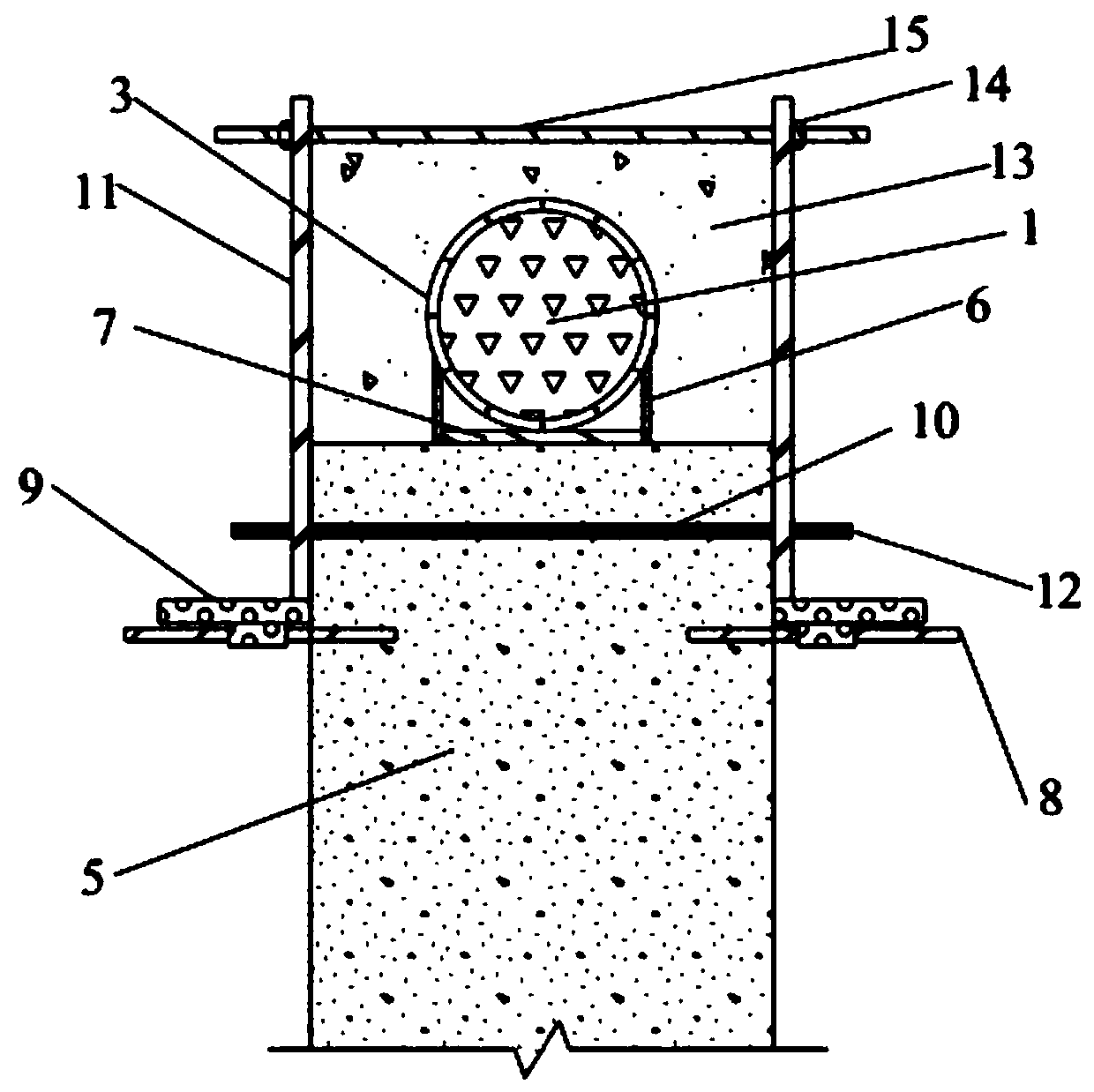 Pipe structure and its installation method for cross-rock section