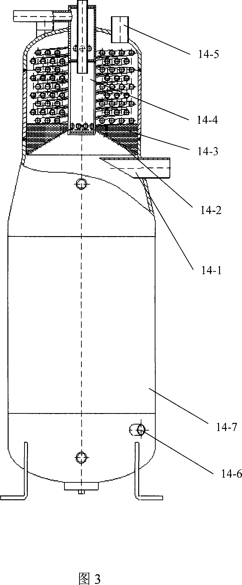 Ammonia water absorption refrigerator used in boat and drove by residual heat of ship engine exhaust