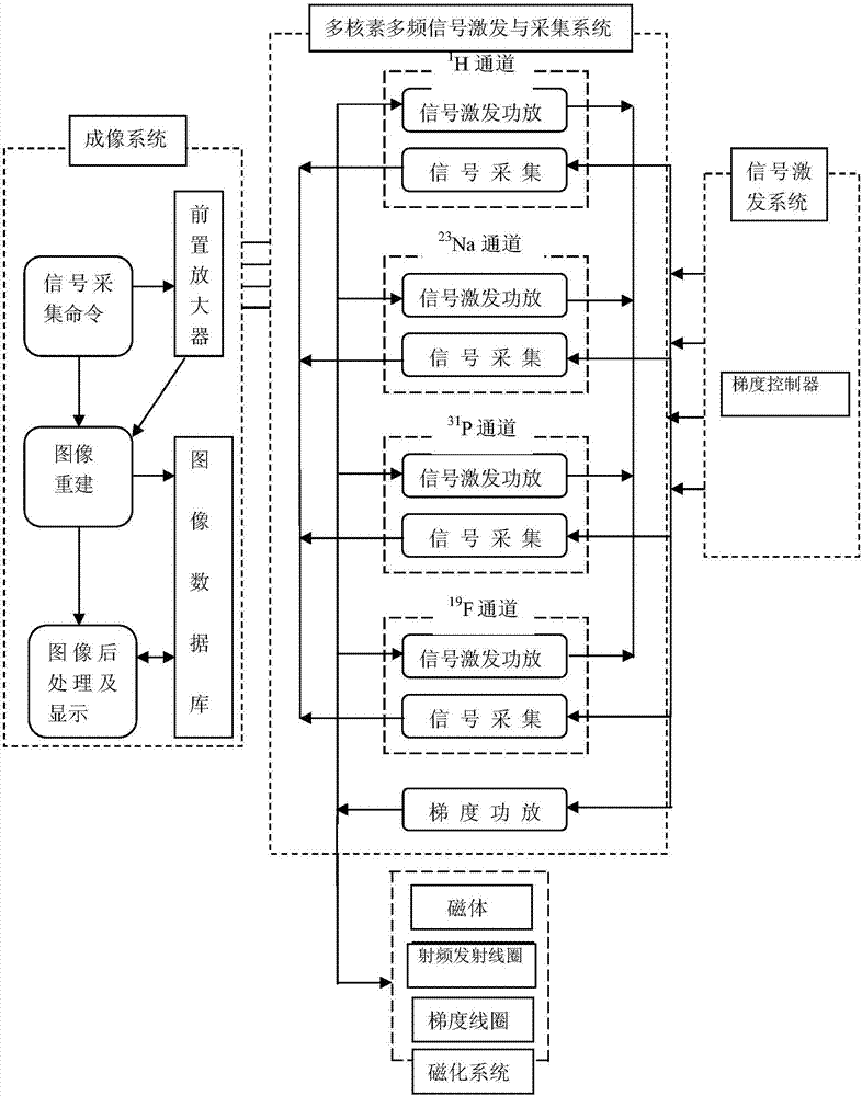 Multi-nuclide multi-frequency resonance synchronous imaging system