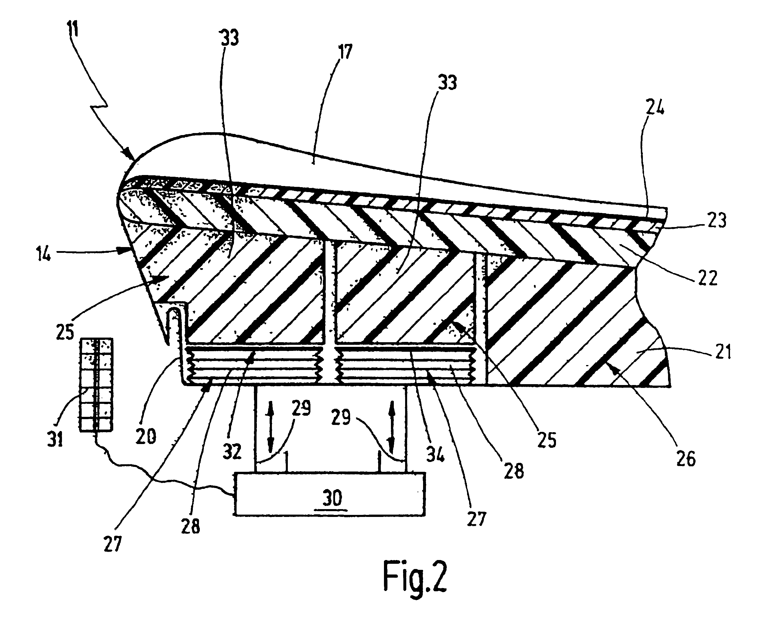 Padding for seats, in particular vehicle seats