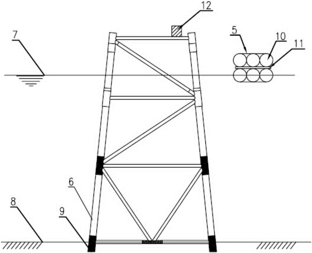 Method for dismantling discarded jacket through air bags