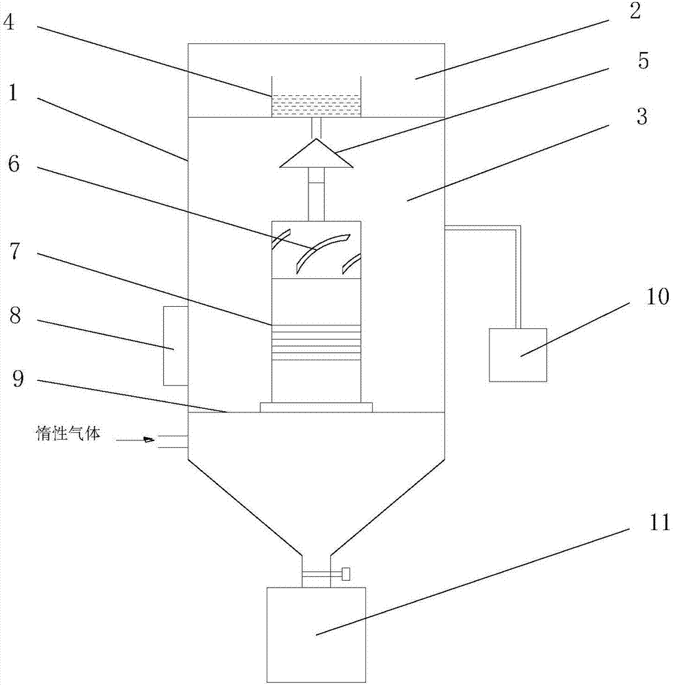 Large-amplitude ultrasonic spherical metal powder preparing device and method