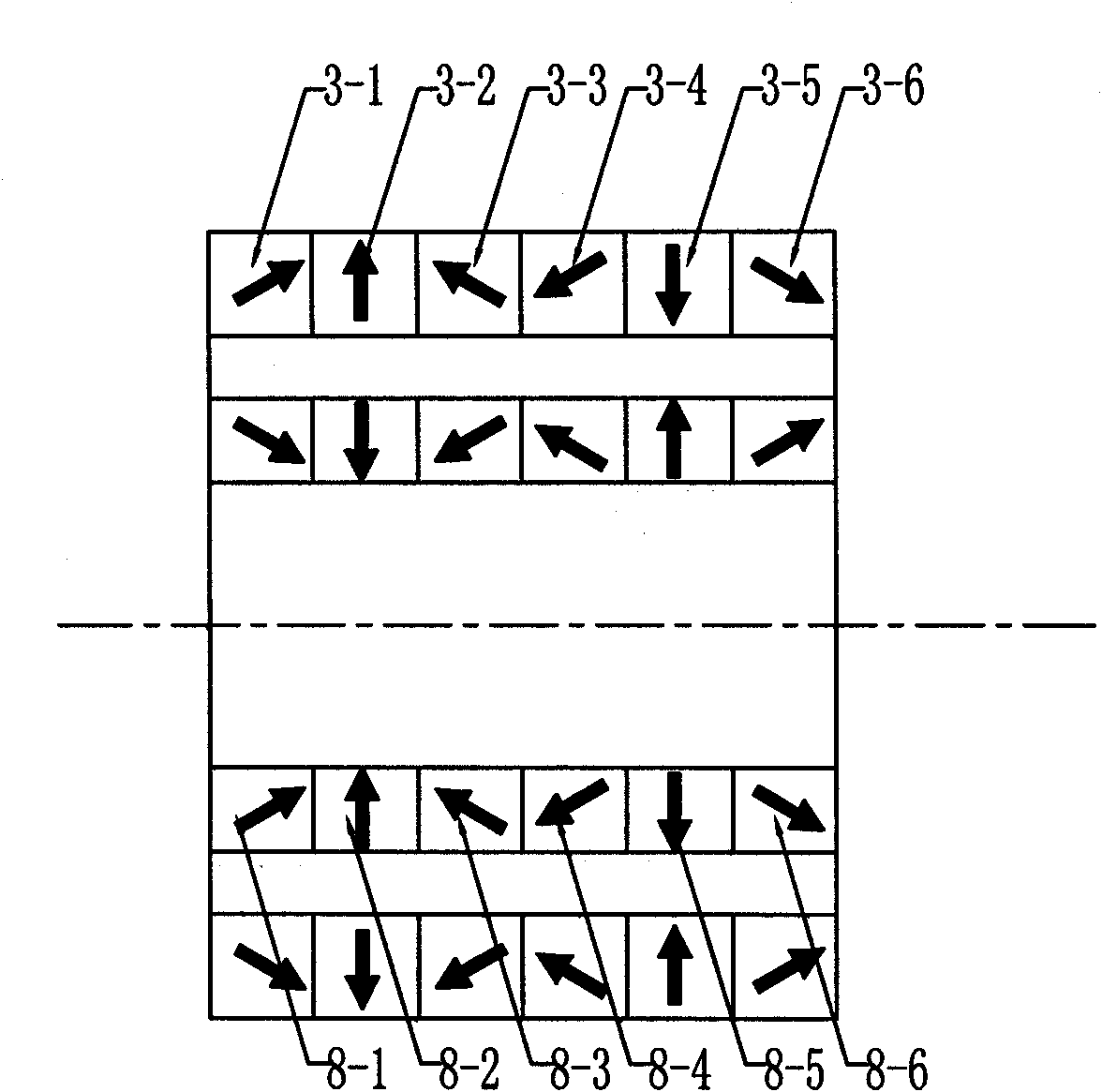 Cylindrical linear motor with double-layer air gaps