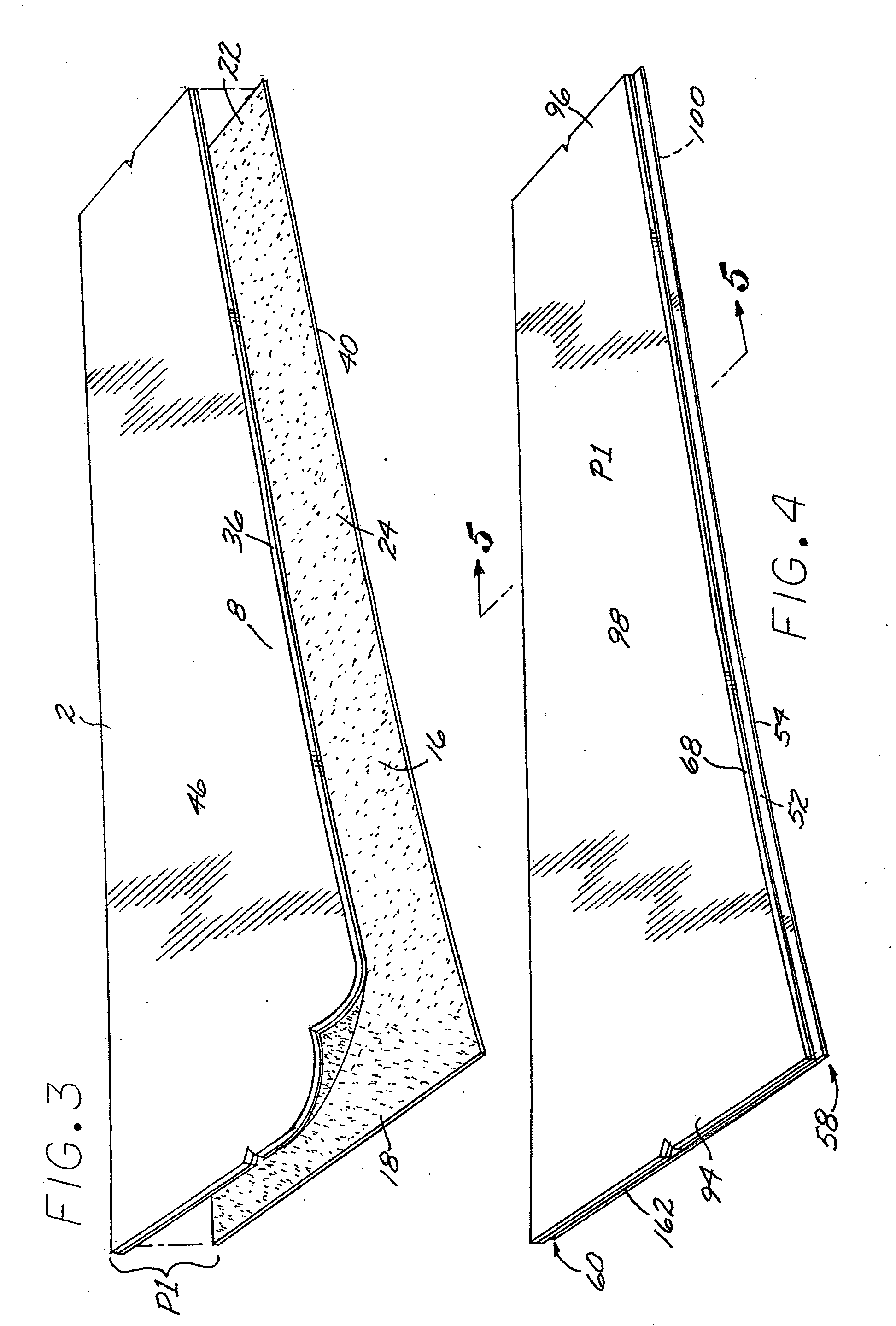 Panel grip with modified seam