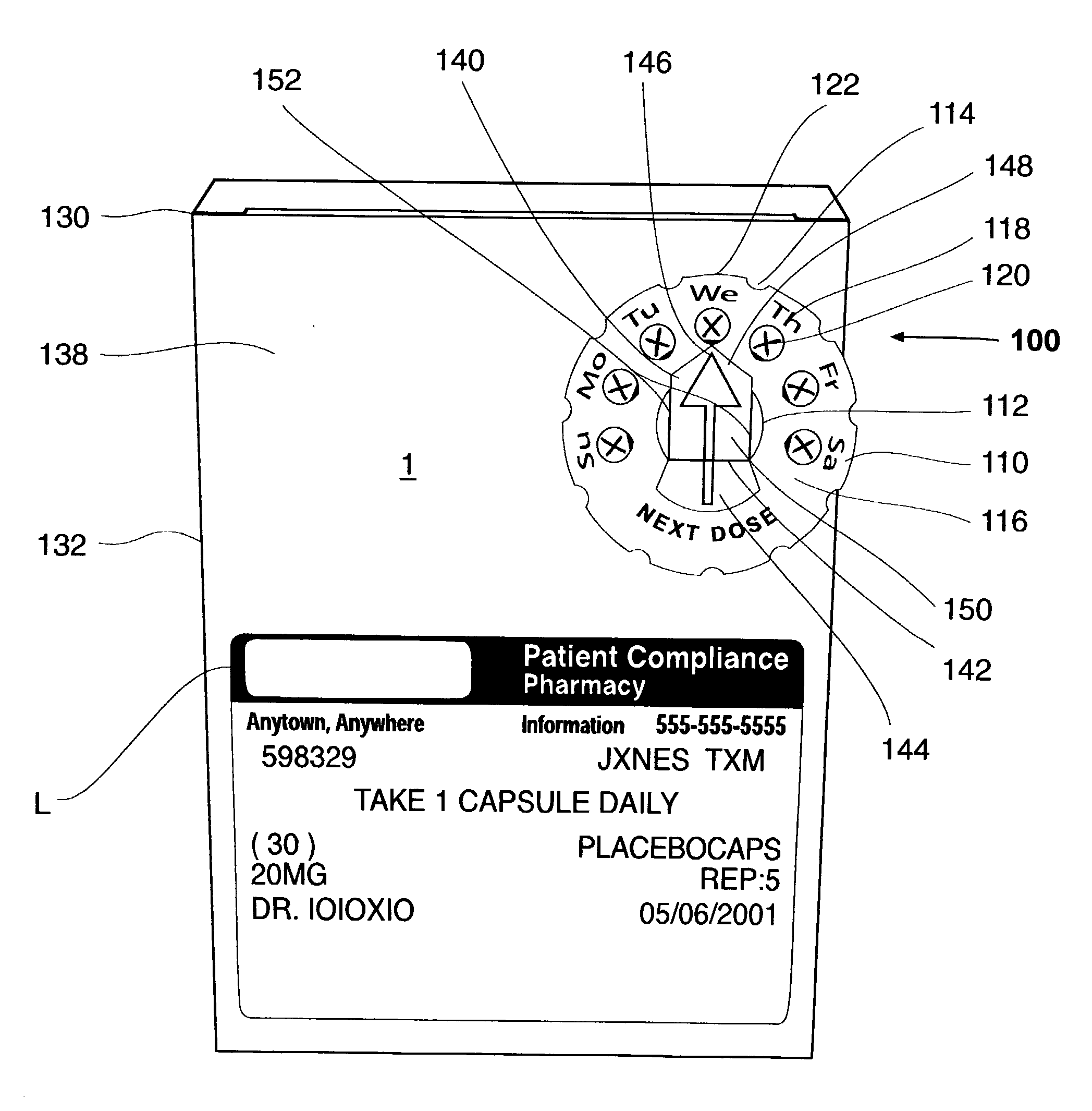 Dosage reminder device and medication carton