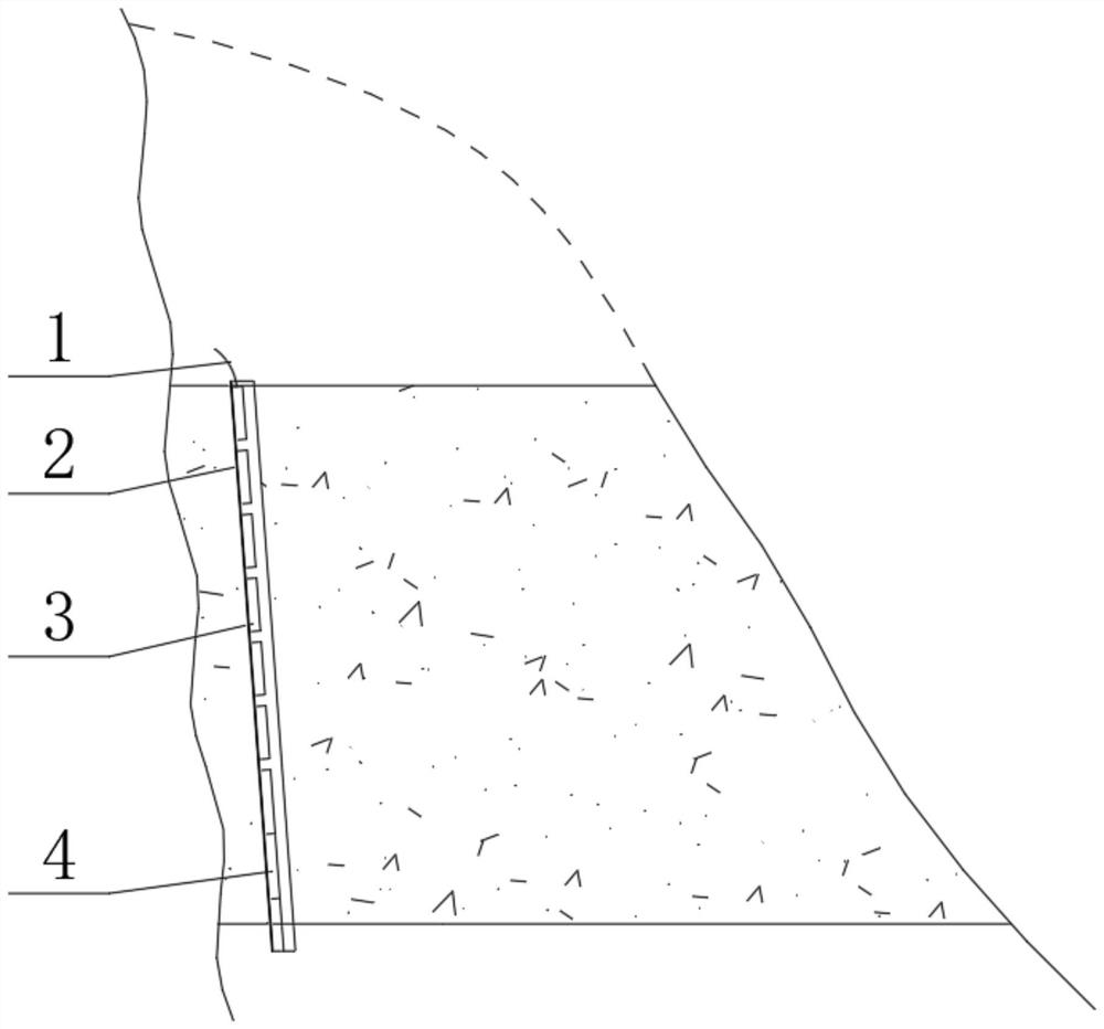 High slope presplitting blasting construction method