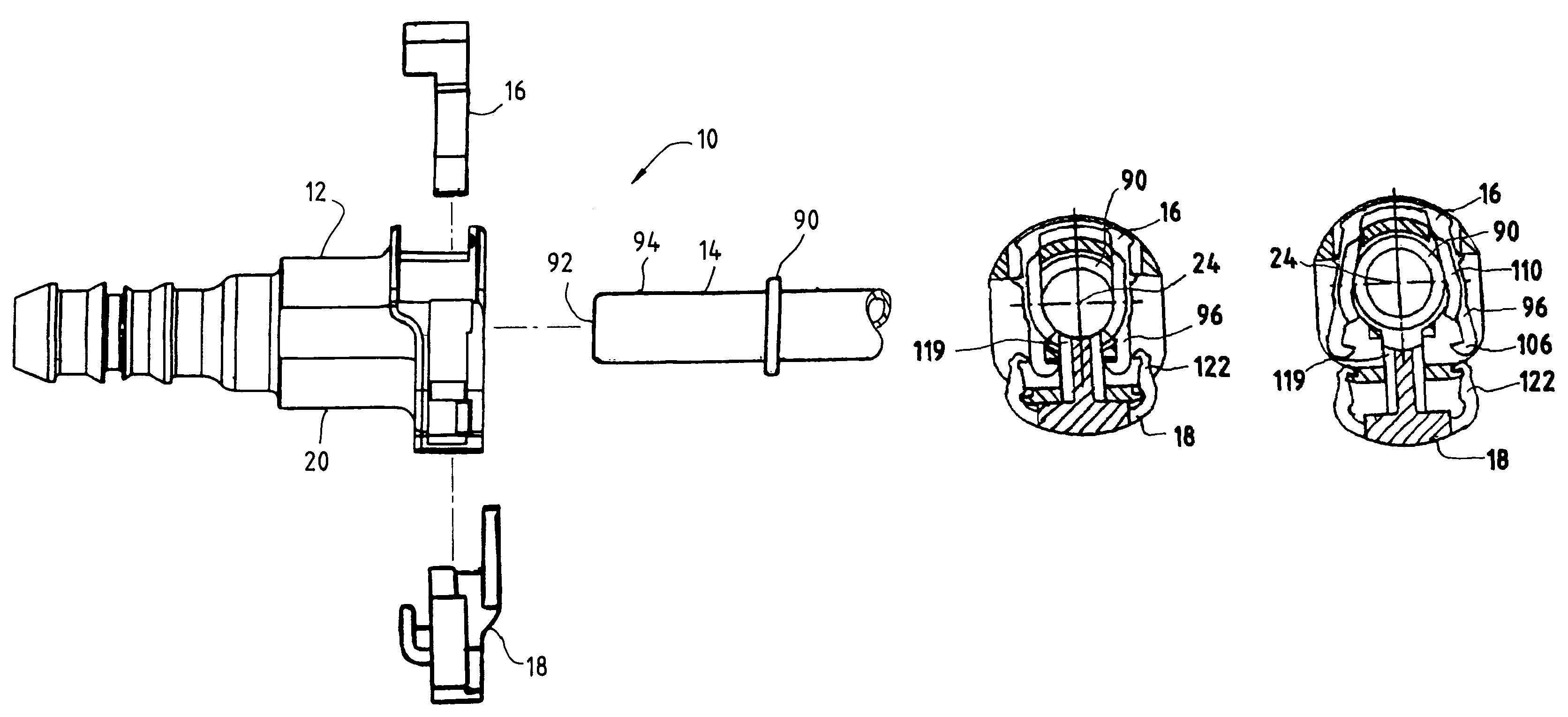 Secondary latch/verifier for a quick connector