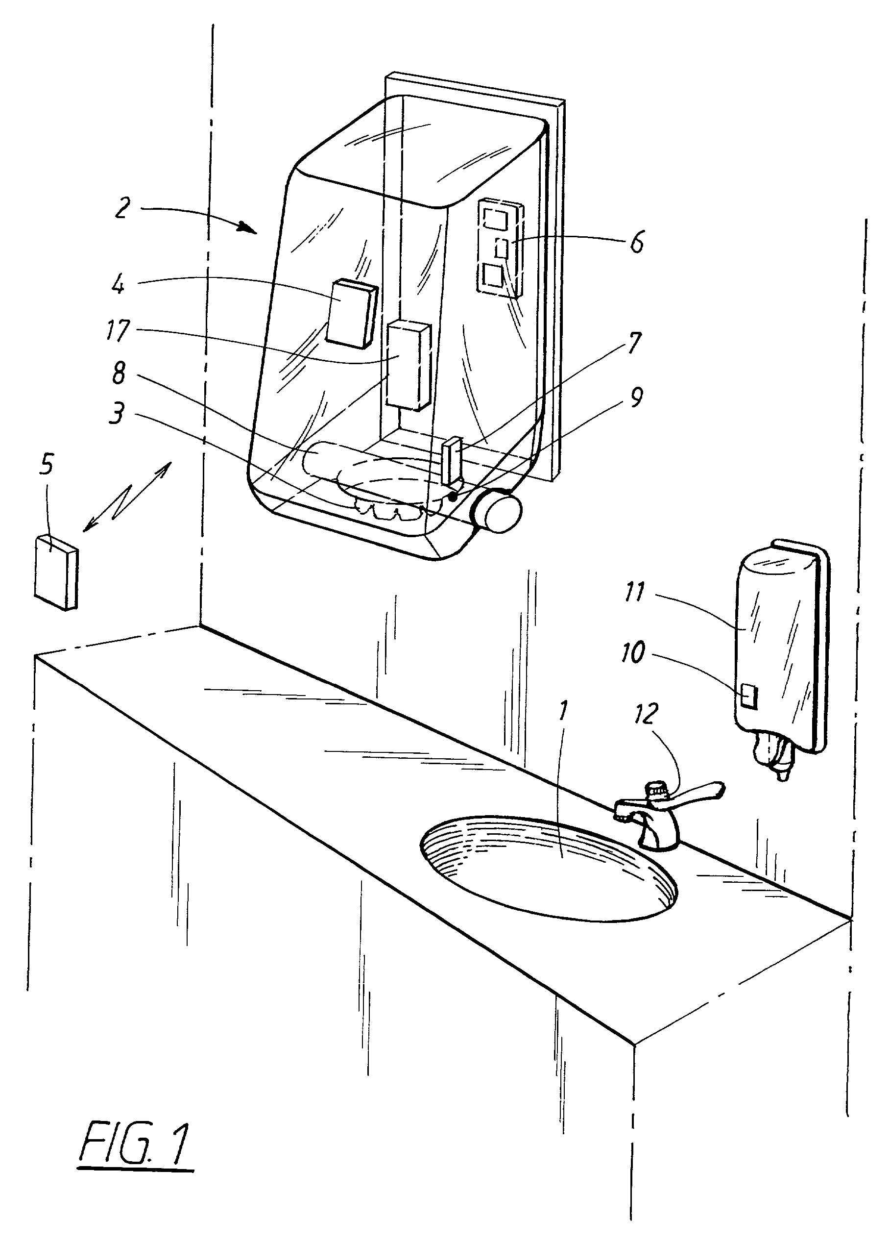 Device and procedure for surveillance of the use of a hygiene station