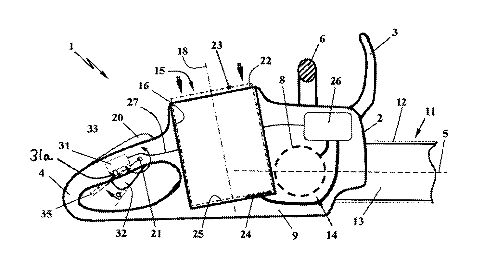 Battery pack-operated hand-guided power tool with throttle lever