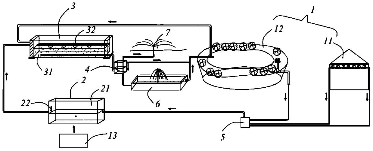 Water quantity balancing and water quality improvement system for garden landscape water body