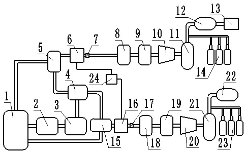 Hydrogen production and hydrogen supplement system of hydrogen cooling unit and working method of hydrogen production and hydrogen supplement system